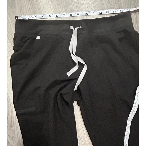 FIGS Zamora Jogger Scrub Pants Black Womens Drawstring Pockets 28 Inseam - Picture 4 of 7